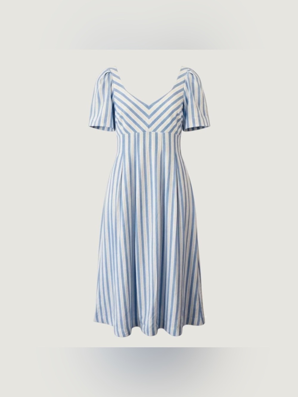 NWT A New Day Blue & White Striped Cotton Blend Midi Dress, size 12